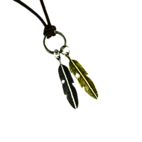Dual Feathers Gender Fluid Necklace
