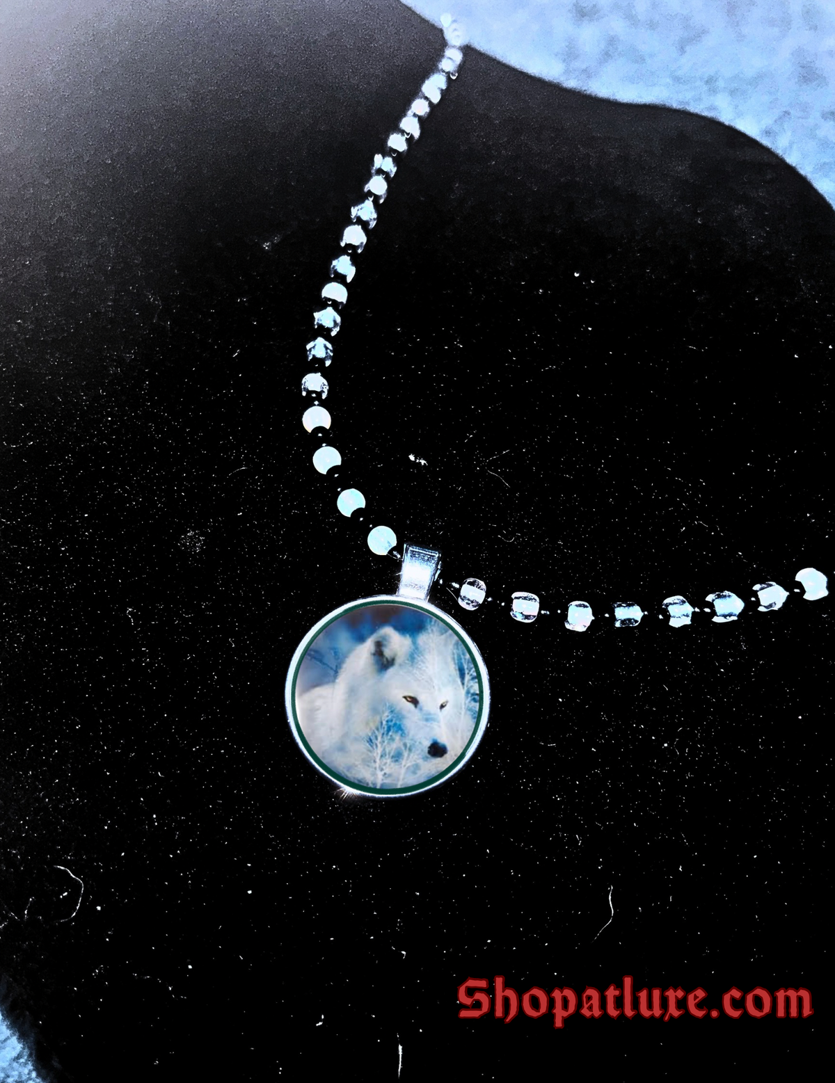 White Wolf Moonstone Necklace