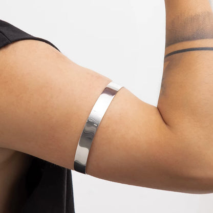 Brushed Steel Arm Cuff Bracelets for Men Women
