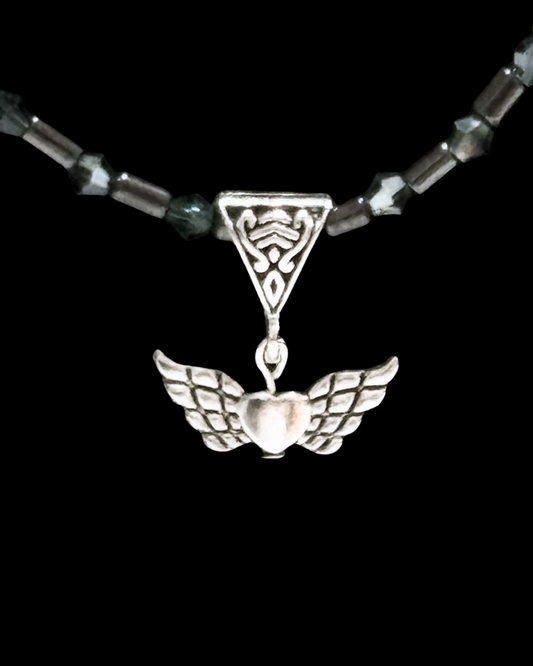 Hematite And Crystal Beaded Necklace
