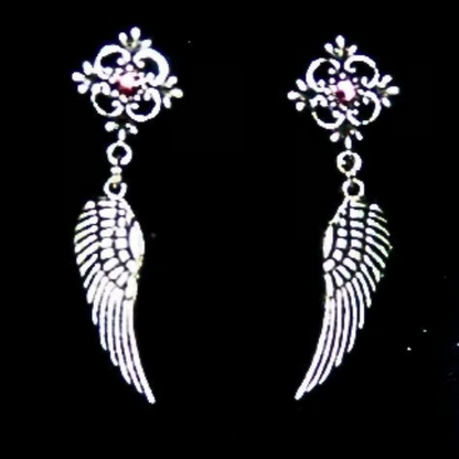 EMBELLISHED ANGEL WING EARRINGS