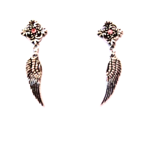 EMBELLISHED ANGEL WING EARRINGS