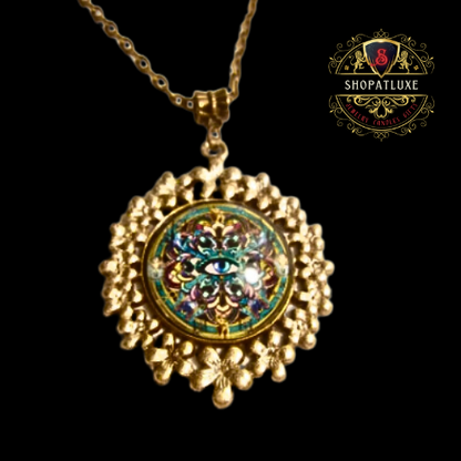 Eye Of Horus Embellished Glass Necklace