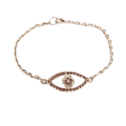 Eye of Horus Blue Crystal Link Bracelet