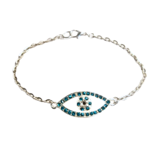 Eye of Horus Blue Crystal Link Bracelet