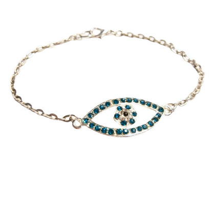 Eye of Horus Blue Crystal Link Bracelet