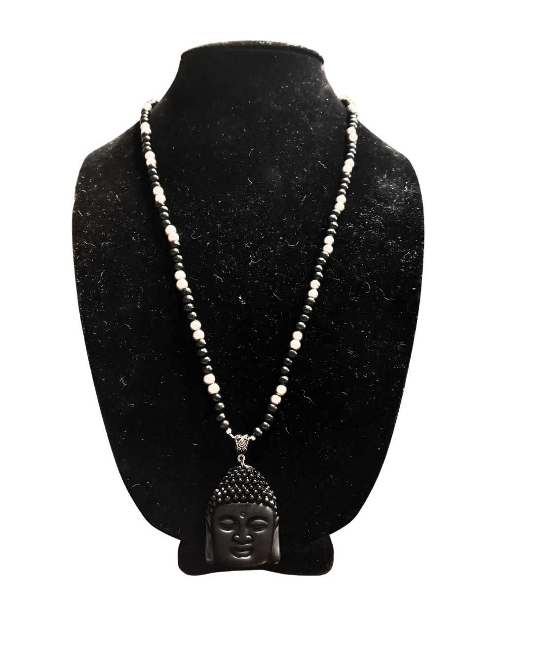 Genuine Onyx Buddha Prayer Bead Necklace