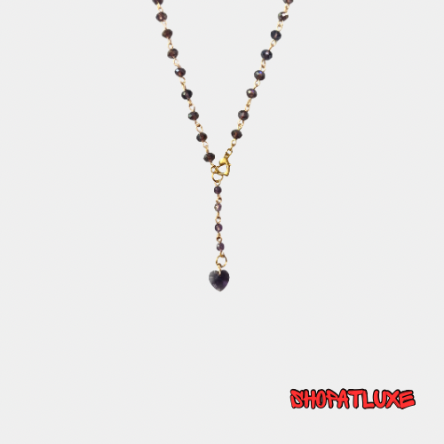 AMETHYST And Crystal BEADED NECKLACE