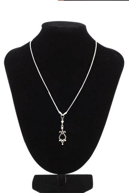 Ornate Pendant Rhinestone Necklace