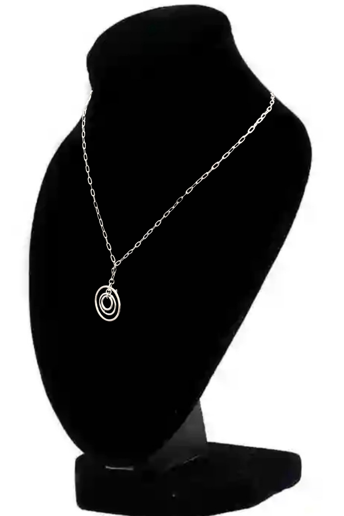 Surgical Steel Multi Ring Pendant Necklace