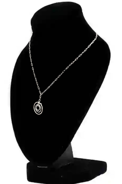 Surgical Steel Multi Ring Pendant Necklace