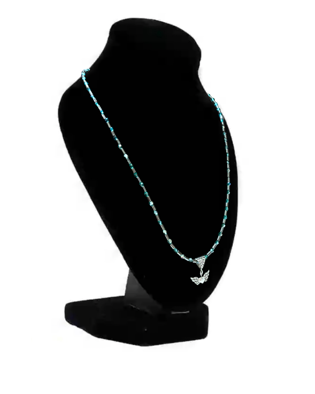 Hematite And Crystal Beaded Necklace