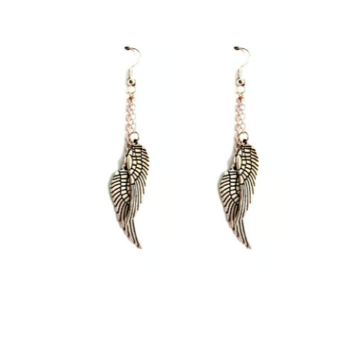 Fallen Angel Silver Wings Earrings