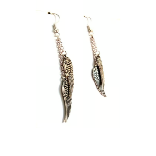 Fallen Angel Silver Wings Earrings