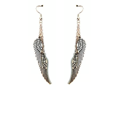 Fallen Angel Silver Wings Earrings