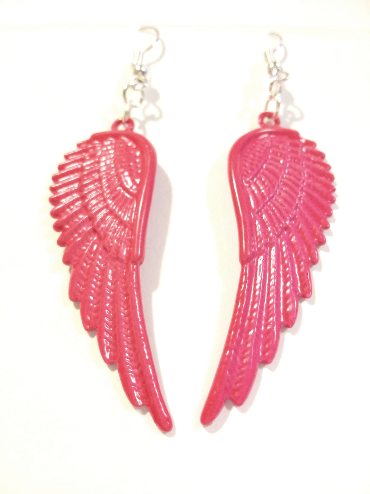 Fallen Angel Wing Pink Pendant Earrings