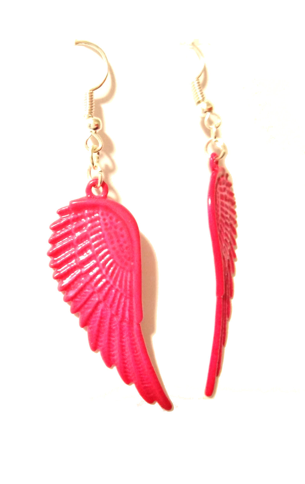 Fallen Angel Wing Pink Pendant Earrings