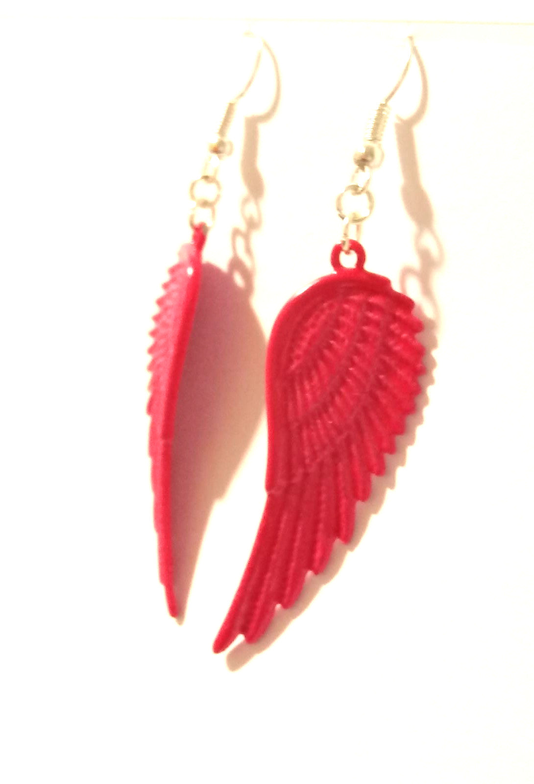 Fallen Angel Wing Pink Pendant Earrings