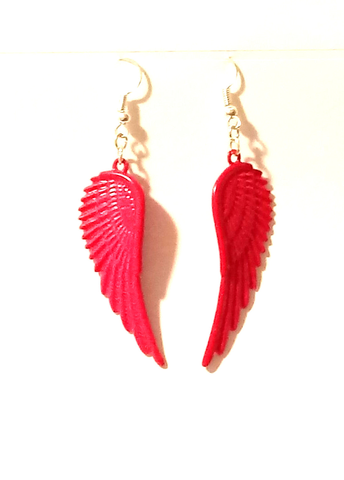 Fallen Angel Wing Pink Pendant Earrings