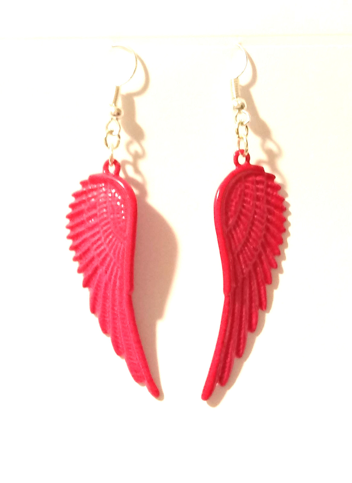 Fallen Angel Wing Pink Pendant Earrings