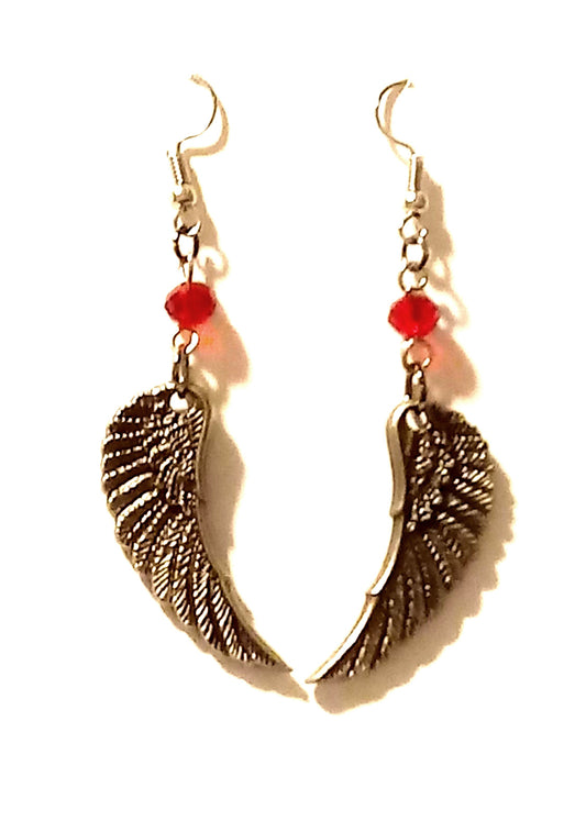 Fallen Angel Wing Pewter Earrings