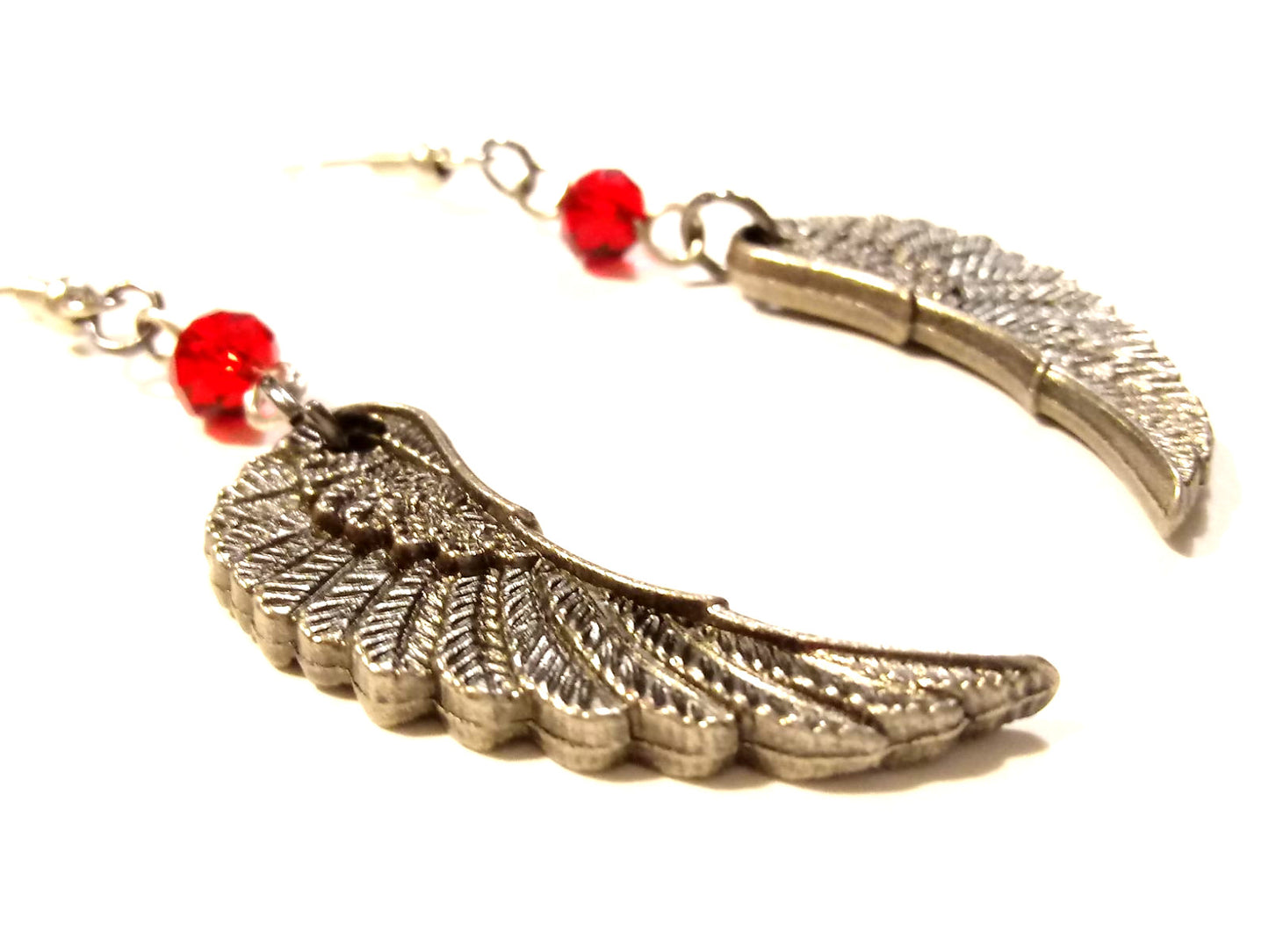 Fallen Angel Wing Pewter Earrings