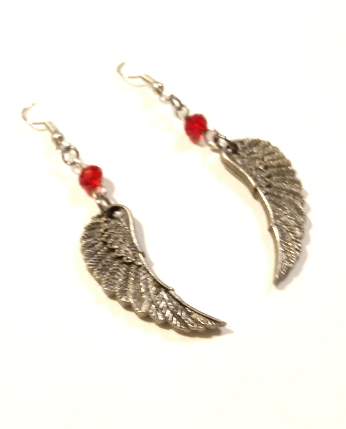 Fallen Angel Wing Pewter Earrings