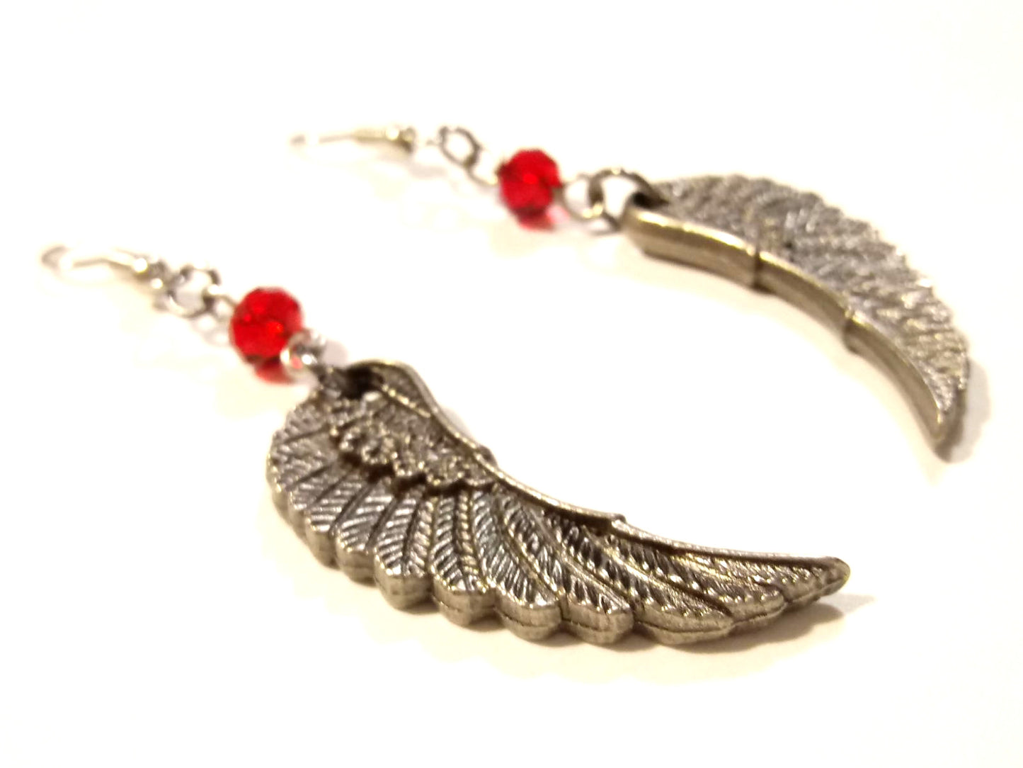 Fallen Angel Wing Pewter Earrings