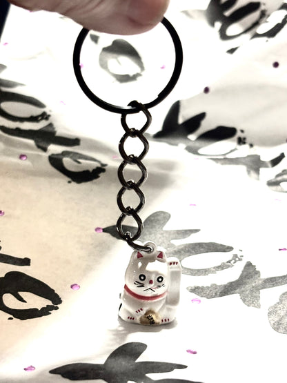Lucky Cat  Maneki-neko Custom Keychain