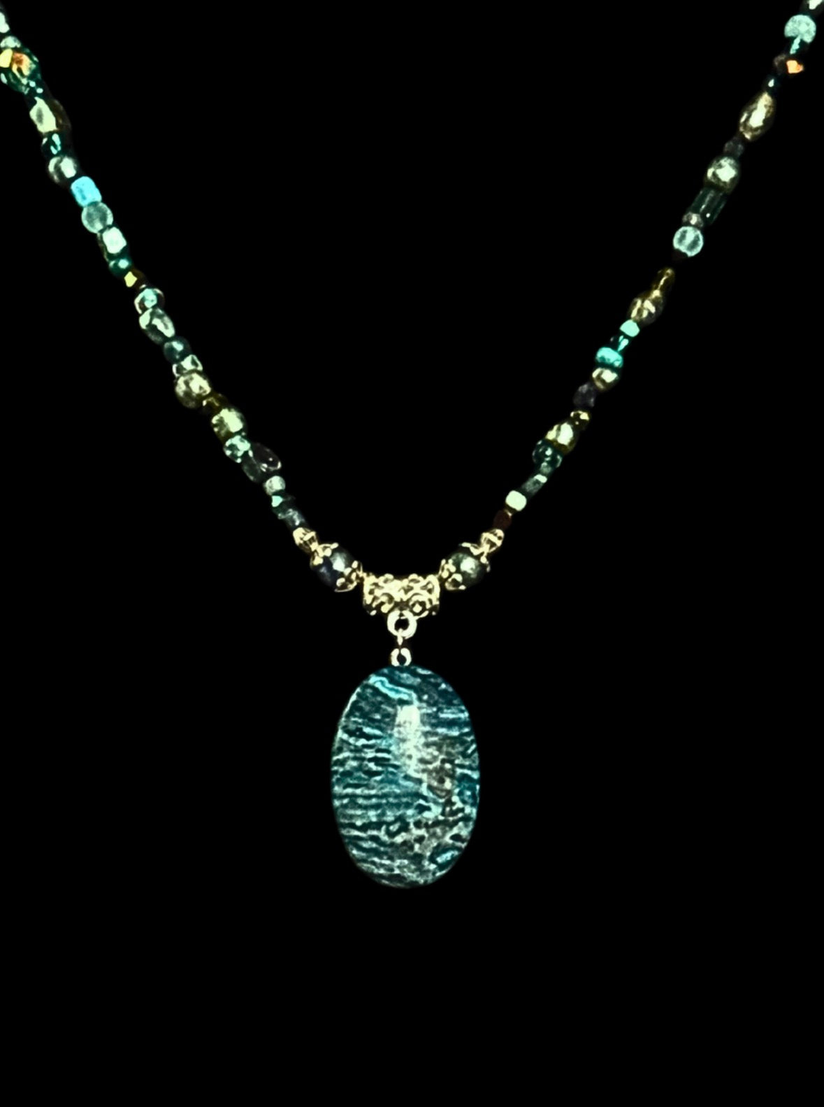 Dreaming In Jasper Cabachon Beaded Necklace