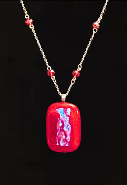 Rated Red Cabachon Crystal Beaded Necklac