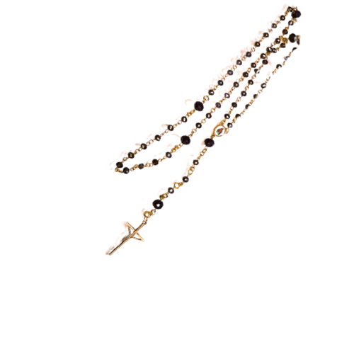 Deep Purple Crystal Beaded Catholic Rosary