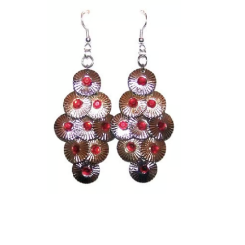 Gem Embellished Medallion Earrings