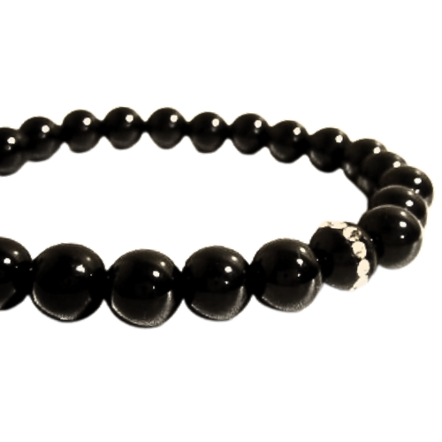 Genuine Obsidian Beaded Bracelet