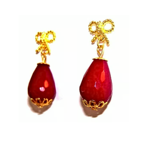 Red Jade Luxury Earrings