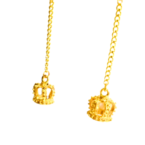 Golden Tudor Crown Earrings