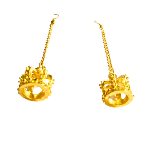 Golden Tudor Crown Earrings