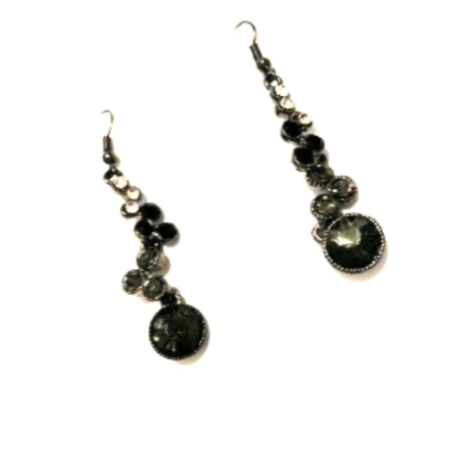 GUN METAL DANGLE EARRINGS