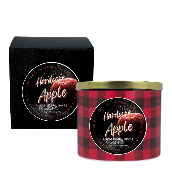 HARDCORE APPLE 16 Oz 3 Wick Candle