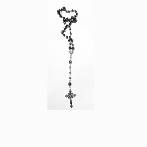 Silver And Hematite Catholic Rosary