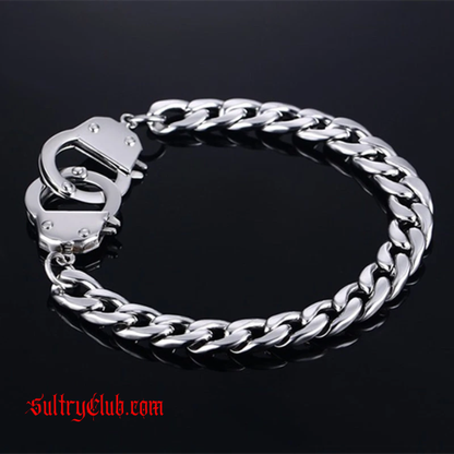 MENS Working Handcuff Steel Bracelet