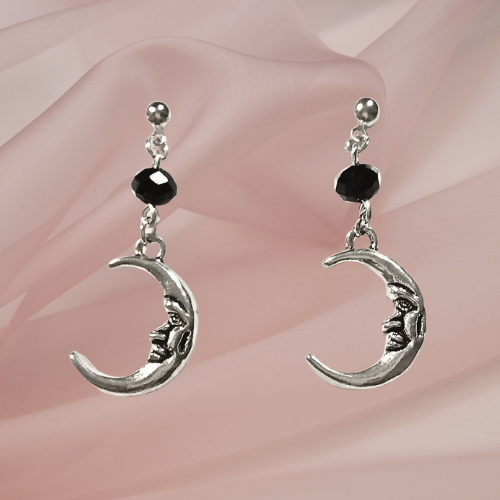 Happy Crescent Moon Earrings