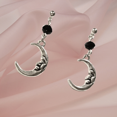 Happy Crescent Moon Earrings