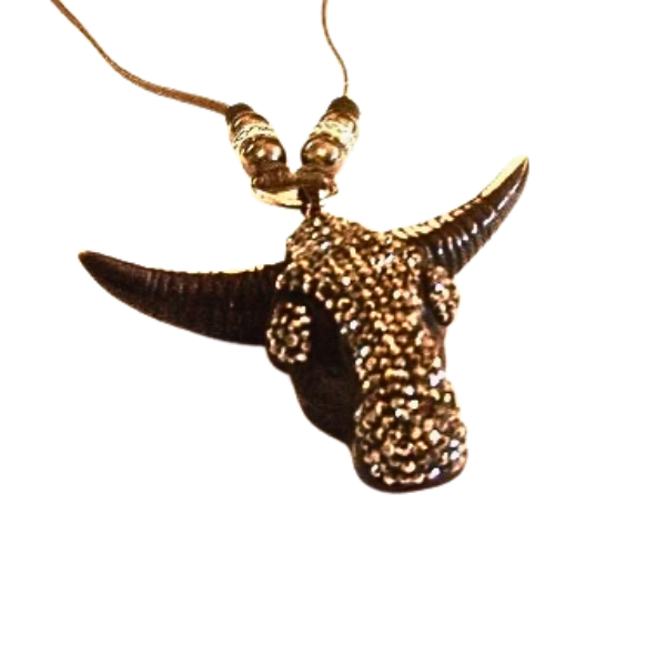 Happy Longhorn Western Style Leather Necklace