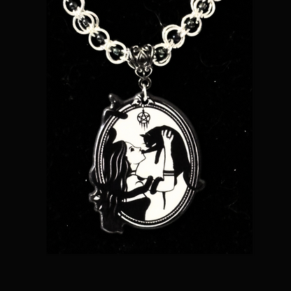Hecate Hand Woven Beaded Necklace In Sterling Silver