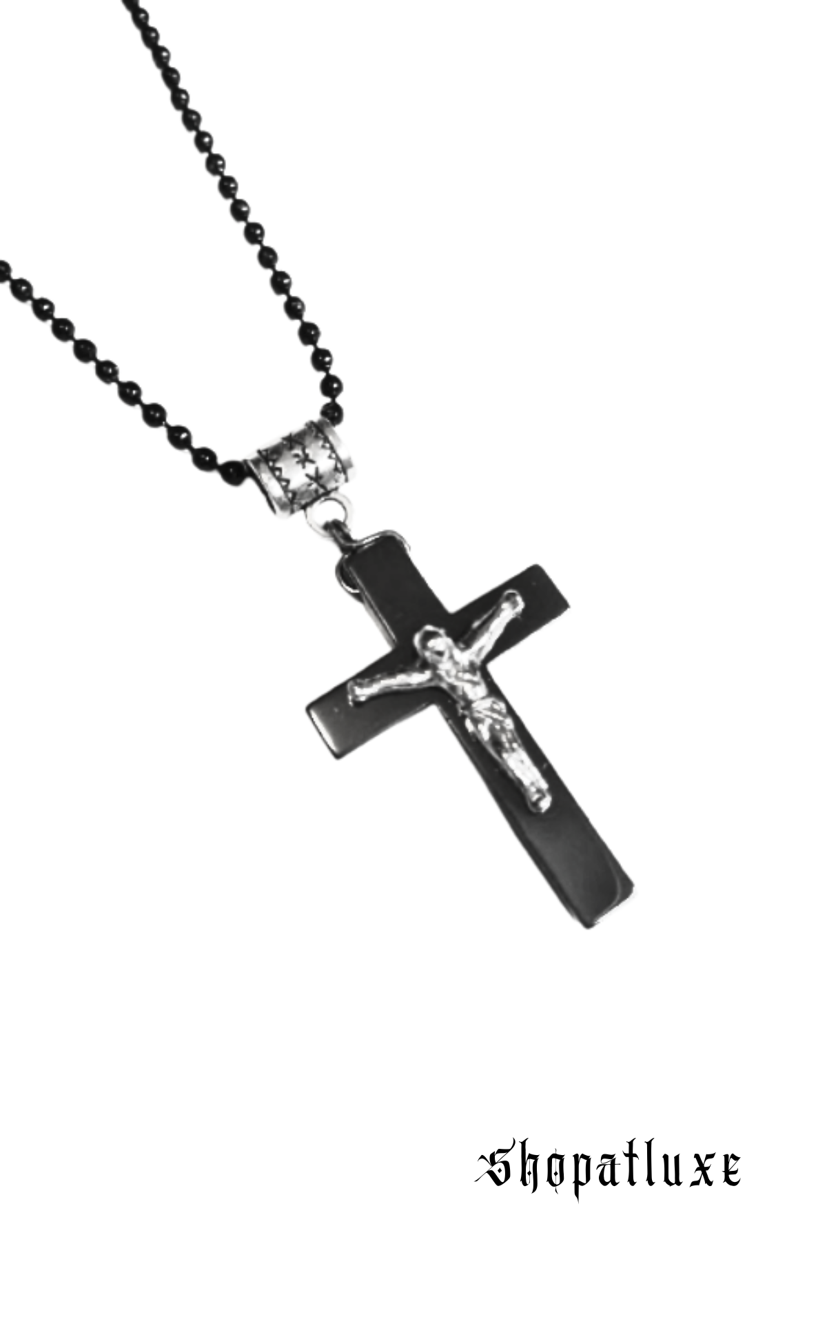 Hematite And Sterling Silver Crucifix