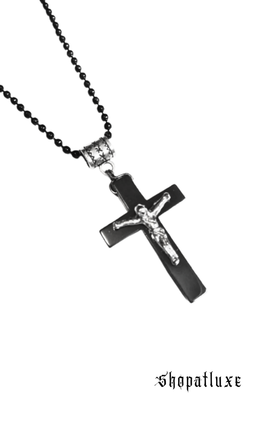 Hematite And Sterling Silver Crucifix
