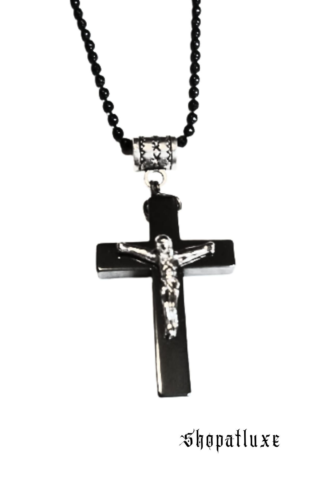 Hematite And Sterling Silver Crucifix