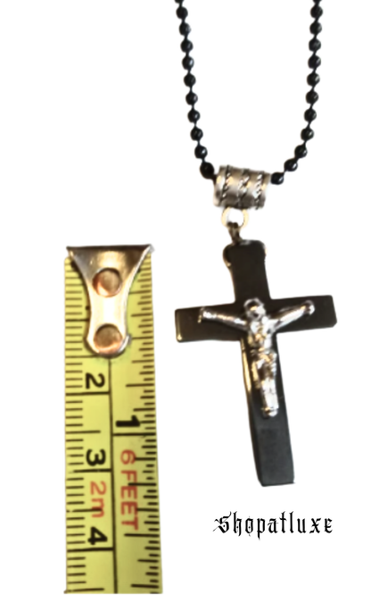 Hematite And Sterling Silver Crucifix