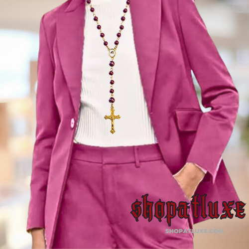 Holy Rosary With Fuchsia Beads